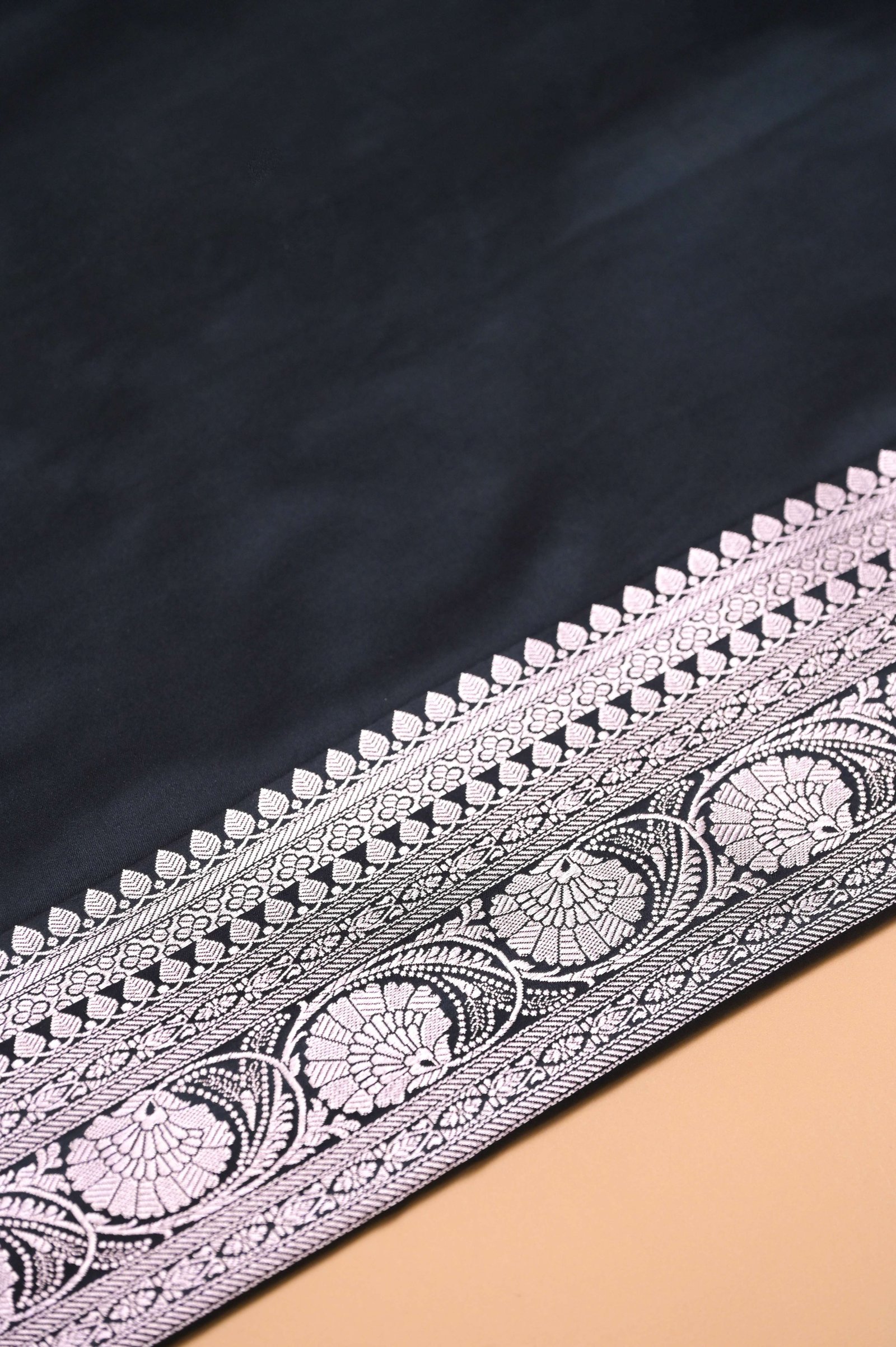 Black Mashroom Buta Silk Banarasi katan Saree